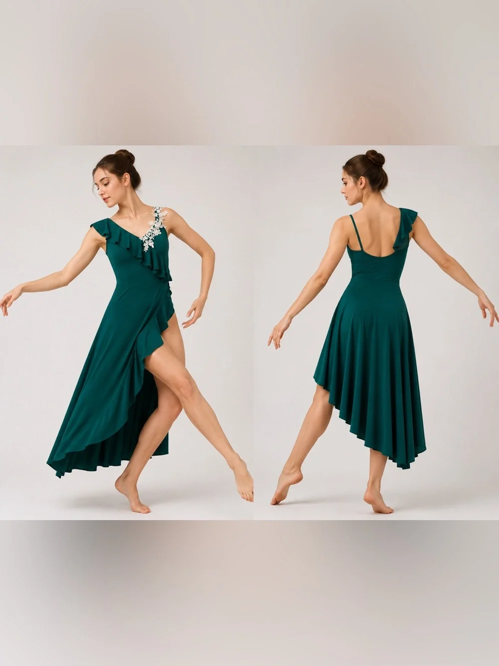 WEISSMAN Dance costume maxi dress lyrical Emerald green I Found You 11001 SA